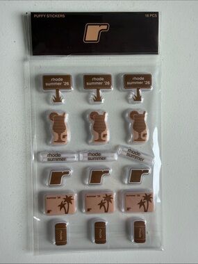Rhode Summer '26 Puffy Sticker Sheet - Tan & Brown